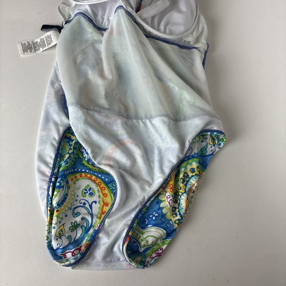 Lauren Ralph Lauren Womens One Piece Colorful Paisley Swimsuit Size 10 - Picture 11 of 15